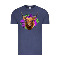 Vintage Denim halloween highland cow Vintage Tee - Jasminsmagicworld