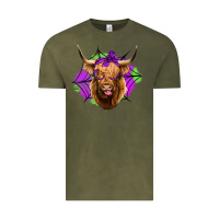 Vintage Olive halloween highland cow Vintage Tee - Jasminsmagicworld