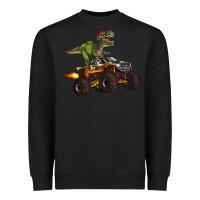 Black monster truck and t rex dinosaur Heavyweight Sweatshirt - Artiststas