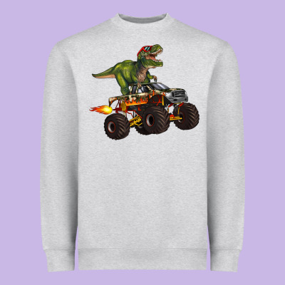 Monster Truck And T Rex Dinosaur Heavyweight Sweatshirt Designed By Artiststas