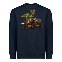 Navy monster truck and t rex dinosaur Heavyweight Sweatshirt - Artiststas