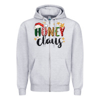 Heather Grey honey claus christmas Zipper Hoodie - BarkalooDesign