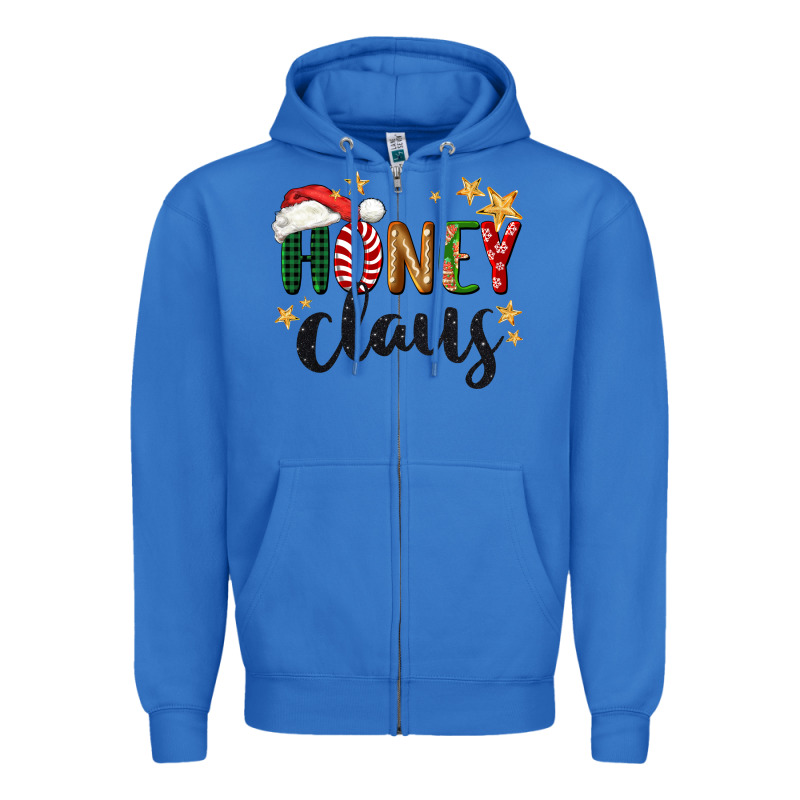Honey Claus Christmas Zipper Hoodie by BarkalooDesign | Teevron