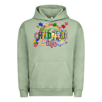 Pigment Oil Green childcare life Urban Hoodie - JahusDesignShop