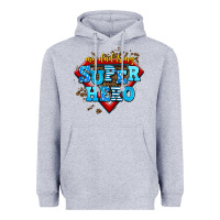 Heather Grey my dad is my super hero Heavyweight Hoodie - AdoDesignShop