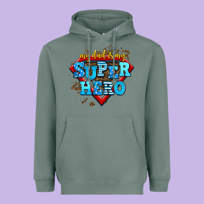 My Dad Is My Super Hero Heavyweight Hoodie Designed By Adodesignshop