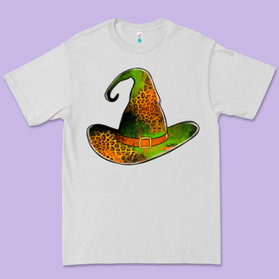 Leopard Witch Hat Premium Tee Designed By Jasminsmagicworld