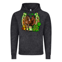 Vintage Black St. Patrick's Day horse horseshoe Vintage Hoodie - OliviaCreatesArt