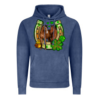 Vintage Denim St. Patrick's Day horse horseshoe Vintage Hoodie - OliviaCreatesArt