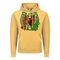 Vintage Mustard St. Patrick's Day horse horseshoe Vintage Hoodie - OliviaCreatesArt