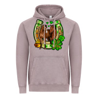 St. Patrick's Day Horse Horseshoe Vintage Hoodie | Teevron