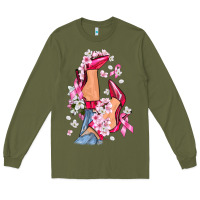 Army Green Cancer high heels Breast Cancer Long Sleeve Tee - FaDigitalArtStudio