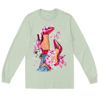 Matcha Cancer high heels Breast Cancer Long Sleeve Tee - FaDigitalArtStudio