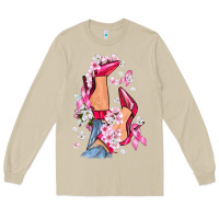 Mushroom Cancer high heels Breast Cancer Long Sleeve Tee - FaDigitalArtStudio