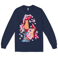Navy Cancer high heels Breast Cancer Long Sleeve Tee - FaDigitalArtStudio