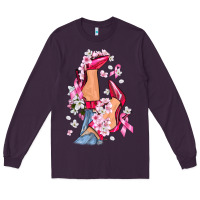 Plum Cancer high heels Breast Cancer Long Sleeve Tee - FaDigitalArtStudio