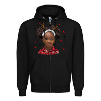 Black christmas african girl Zipper Hoodie - BarkalooDesign