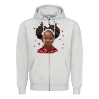 Dove Grey christmas african girl Zipper Hoodie - BarkalooDesign