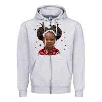 Heather Grey christmas african girl Zipper Hoodie - BarkalooDesign