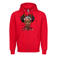 Red christmas african girl Zipper Hoodie - BarkalooDesign