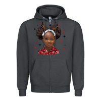 Smoke christmas african girl Zipper Hoodie - BarkalooDesign