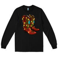 Black cowboy boots christmas Long Sleeve Tee - RanaPortraitStore