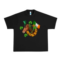 Black Horse with horseshoe St. Patrick's Urban Heavy Tee - CowGirlArtShop