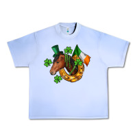 Grape Ice Horse with horseshoe St. Patrick's Urban Heavy Tee - CowGirlArtShop