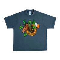 Horse With Horseshoe St. Patrick's Urban Heavy Tee | Teevron