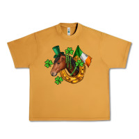 Peanut Butter Horse with horseshoe St. Patrick's Urban Heavy Tee - CowGirlArtShop