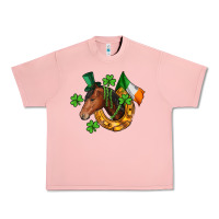 Salmon Horse with horseshoe St. Patrick's Urban Heavy Tee - CowGirlArtShop