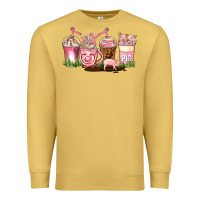 Antique Gold pig coffee cups Premium Sweatshirt - AdoDesignShop