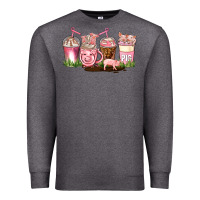 Charcoal Heather pig coffee cups Premium Sweatshirt - AdoDesignShop