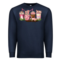 Navy pig coffee cups Premium Sweatshirt - AdoDesignShop
