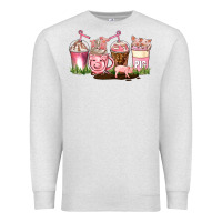 Oatmeal Heather pig coffee cups Premium Sweatshirt - AdoDesignShop