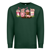Sports Green pig coffee cups Premium Sweatshirt - AdoDesignShop