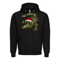 Black Christmas alligator Zipper Hoodie - BarkalooDesign