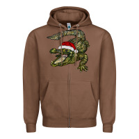 Chestnut Christmas alligator Zipper Hoodie - BarkalooDesign