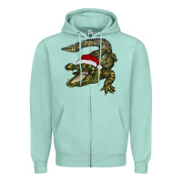 Seafoam Christmas alligator Zipper Hoodie - BarkalooDesign