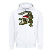 White Christmas alligator Zipper Hoodie - BarkalooDesign