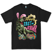 Black Happy Easter Day T-rex Premium Tee - NancyCooperArtShop