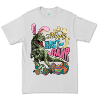 Dove Grey Happy Easter Day T-rex Premium Tee - NancyCooperArtShop