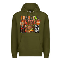 Army Green Thankful Little Mon Premium Hoodie - CowhideDigitalArt
