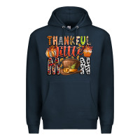 Navy Thankful Little Mon Premium Hoodie - CowhideDigitalArt