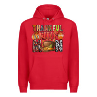 Red Thankful Little Mon Premium Hoodie - CowhideDigitalArt