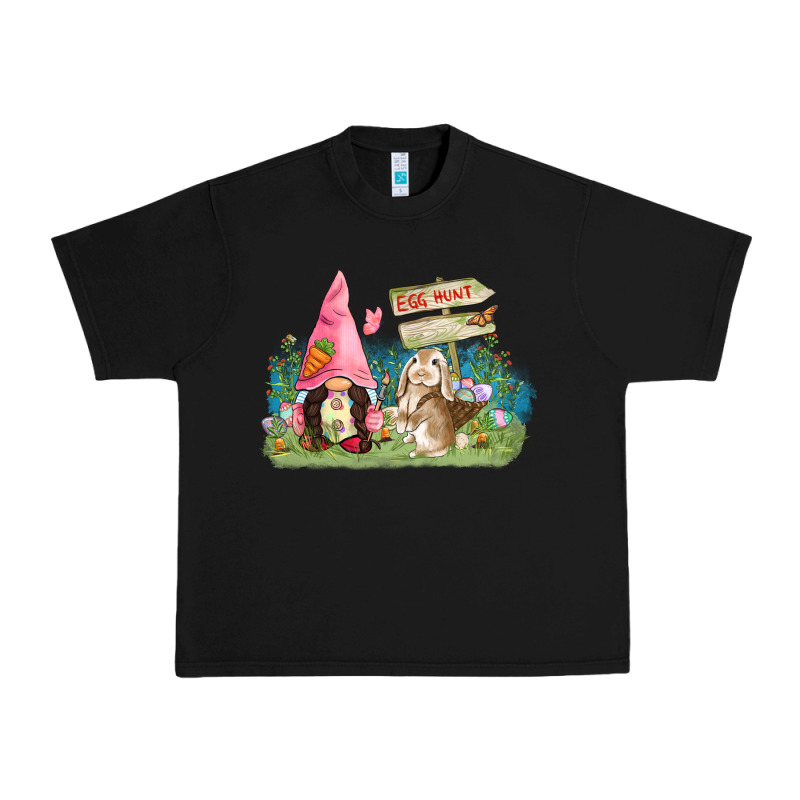 Easter Gnome And Rabbit Egg Hunt  Easter Day Urban Heavy Tee by CowGirlArtShop | Teevron