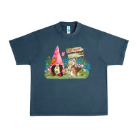 Midnight Navy Easter gnome and rabbit egg hunt  Easter Day Urban Heavy Tee - CowGirlArtShop