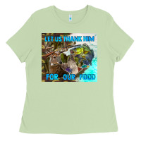 Matcha let us thank hım for our food Ladies Tee - TumblerDesignByShophia
