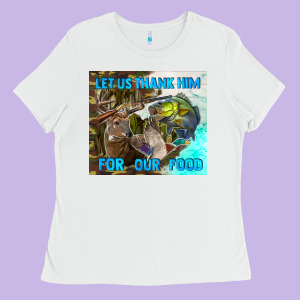 Let Us Thank Hım For Our Food Ladies Tee Designed By Tumblerdesignbyshophia