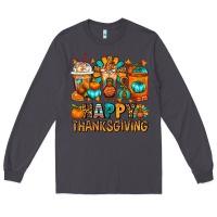 Smoke Happy Thanksgiving Coffee Cups Long Sleeve Tee - FaDigitalArtStudio